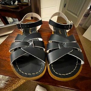 The Saltwater Sandal from ModCloth, dark blue.